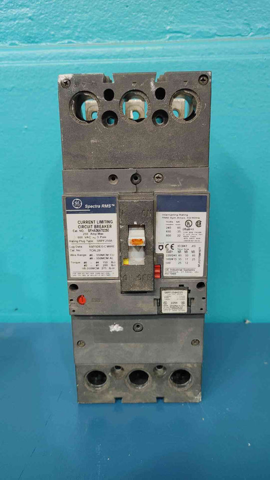 GE SFHA36AT0250 Spectra RMS 250A Frame 600V 3P Breaker w/ 225A Rating Plug SRPF
