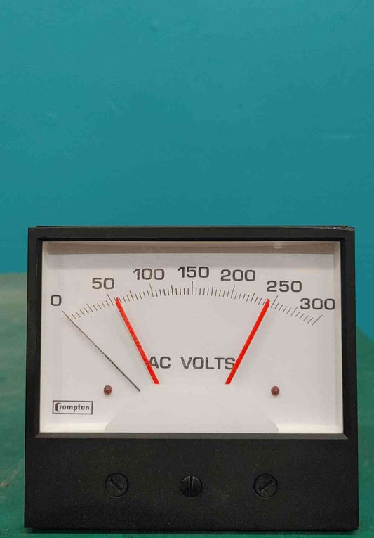 Crompton 239-303A-PQRX-AC-S1-S2 Analog Meter Relay 0-300V AC Voltmeter 120V Aux