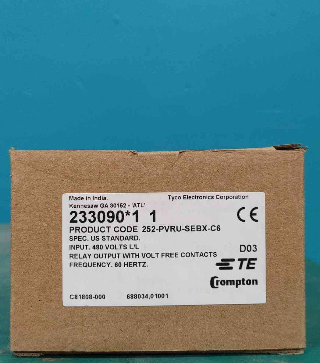 Crompton 252-PVRU-SEBX-C6 Phase Sequence & Failure Protection Relay 480V 3PH 60Hz