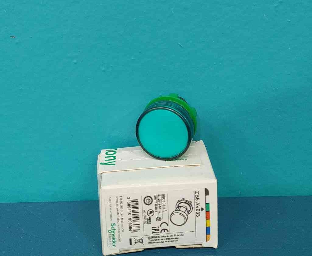 Schneider Electric ZB6AV033 Harmony 16mm Green Circular Pilot Light Head NIB