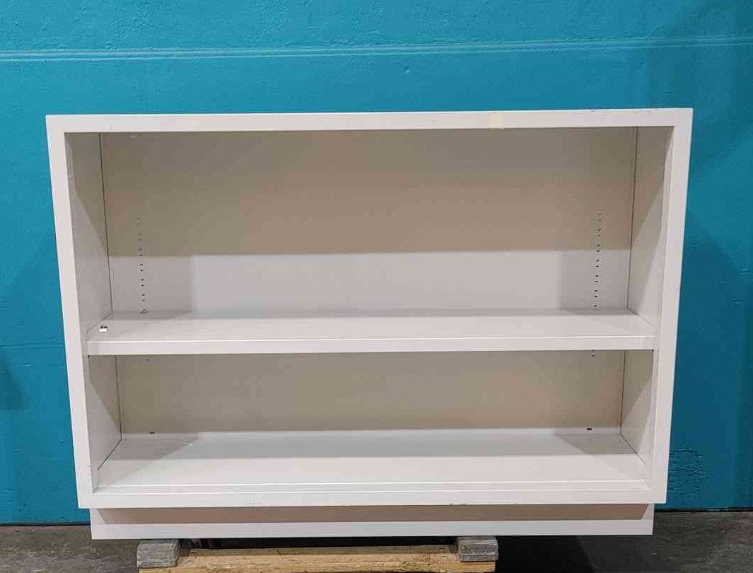 48" 2 Shelf Commercial Steel Bookcase Office Lab Metal Casework Storage Cabinet White