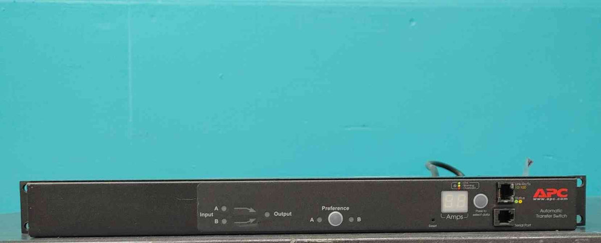APC AP7752 Rack Automatic Transfer Switch ATS 120V 16A 20A 10 Outlet 1U PDU