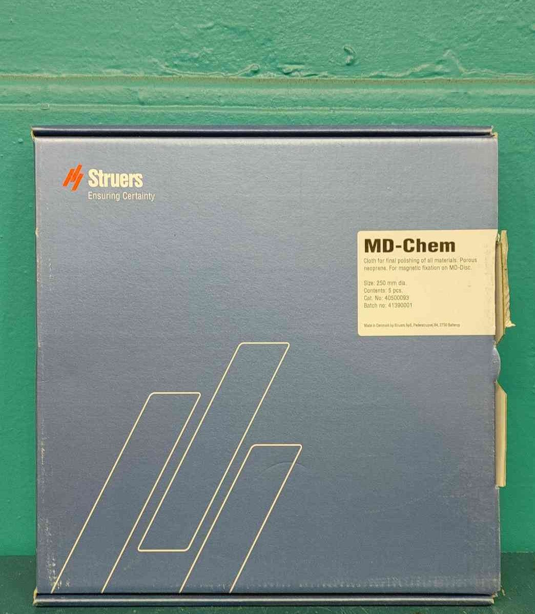Struers MD-Chem 250mm 10" Polishing Cloth Magnetic Back 5 Pk 40500093 Metallographic