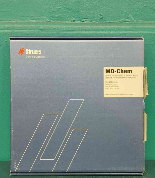 Struers MD-Chem 250mm 10" Polishing Cloth Magnetic Back 5 Pk 40500093 Metallographic