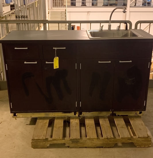 St Charles 5' Lab Casework Sink Assembly Stainless Steel Basin Laboratory Unit(S6LLST0538)