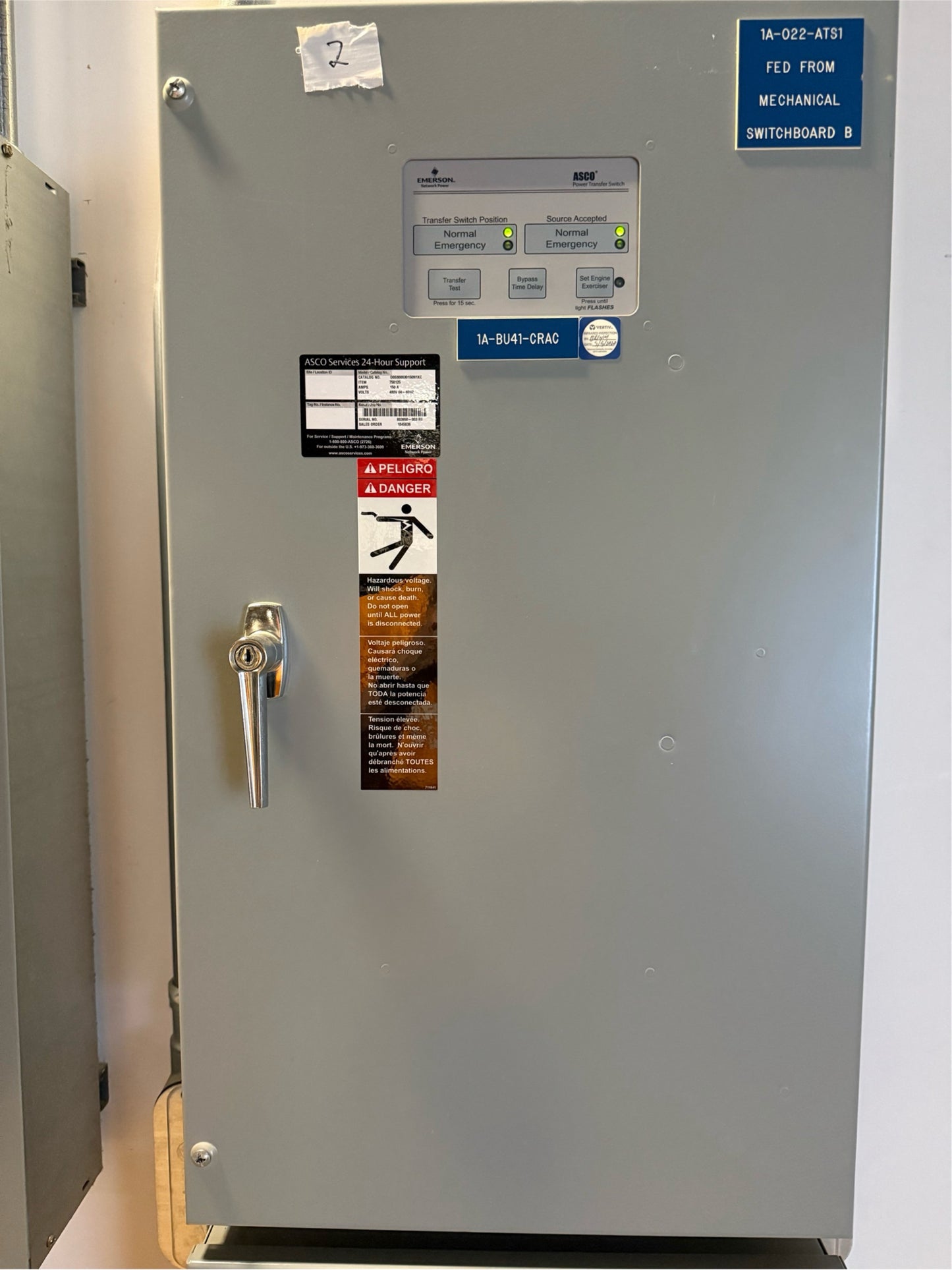 ASCO D00300030150N1XC 150A ATS Automatic Transfer Switch 480V (SKU: 110071)
