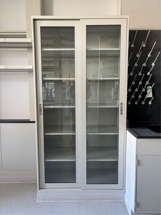 Tall Metal Glass Storage Cabinet 42"x22"x85" (SKU: 112863)