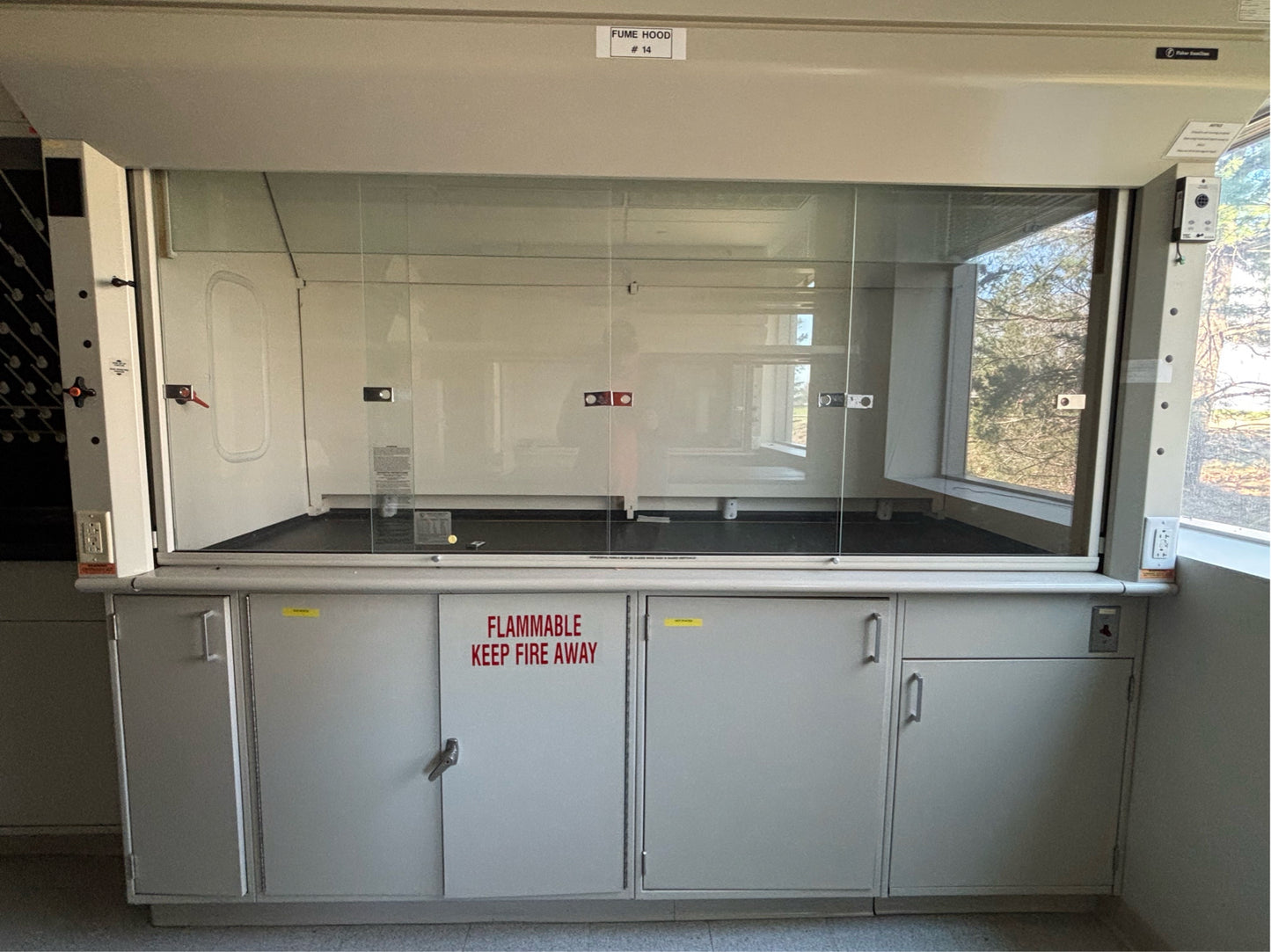 8' Fisher Hamilton "Concept" Fume Hood Polymer Lining Epoxy Work Bench A Condition (SKU: 112869)