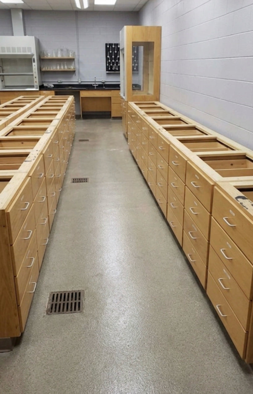 Kewaunee 2' Wood Lab Casework 4-Drawer Stack Standing Height