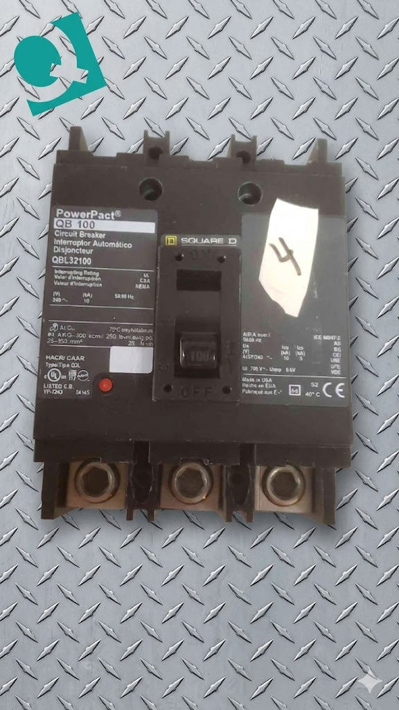 Square D 100A POWER PACT QBL32100 3 Pole Circuit Breaker