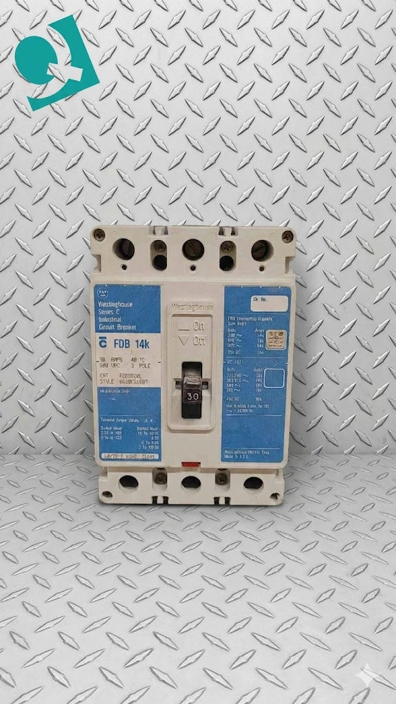 Westinghouse 3 Pole Circuit Breaker 30A 600VAC FDB3030L (109408)