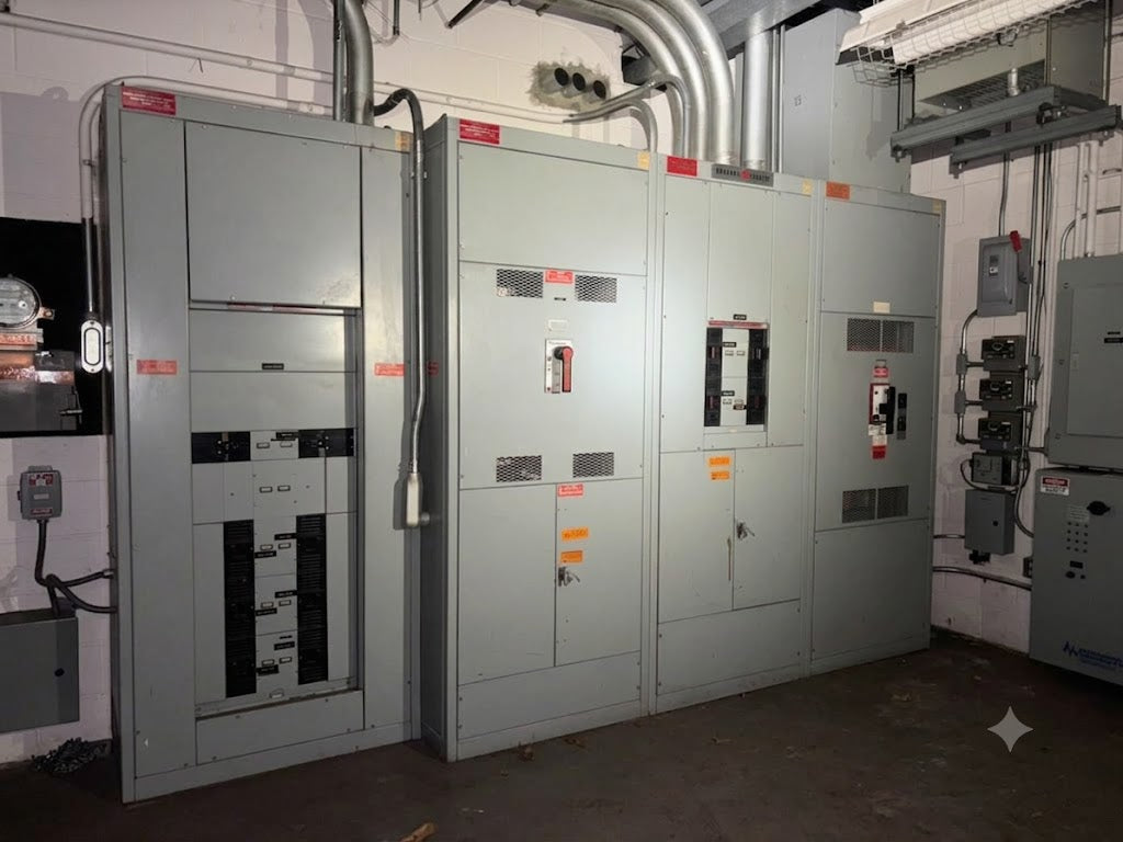 GE AV-Line Switchboard Lineup 2000A 1600A 480Y/277V 3 Phase 4 Wire Distribution