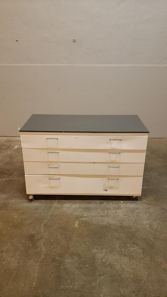Rolling Lab Casework W/ Grey Countertop 4' Stainless Inside(S6LLST10378)