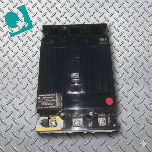 GE TED134060 Circuit Breaker 3-Pole 60A 480VAC Molded Case Industrial E-Frame Bolt-On (SKU: 113252)