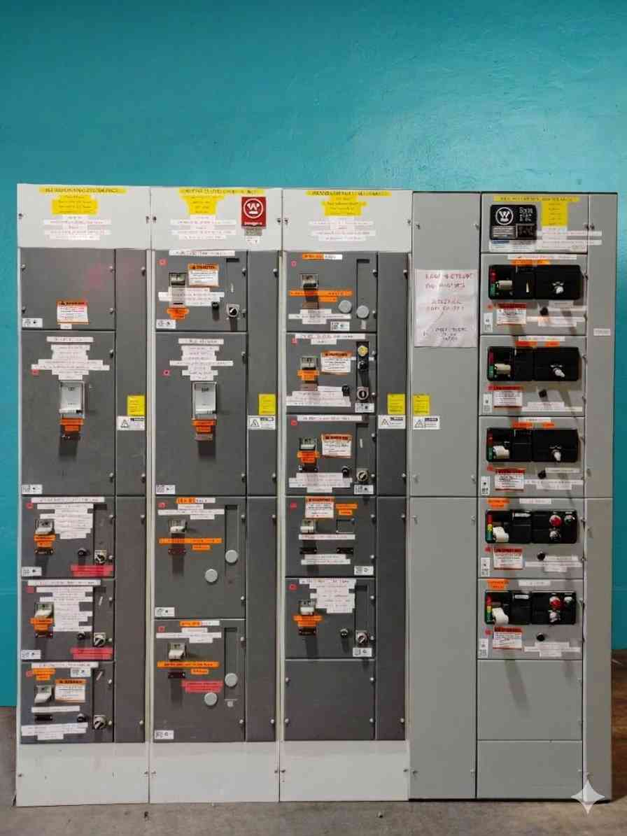 Westinghouse Series 2100 Motor Control Center MCC 480V 3PH 1200A Bus 4-Section