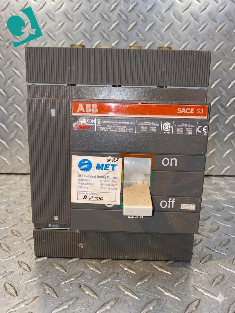 ABB SACE S3 225A Circuit Breaker L4873(S6LLST1305)