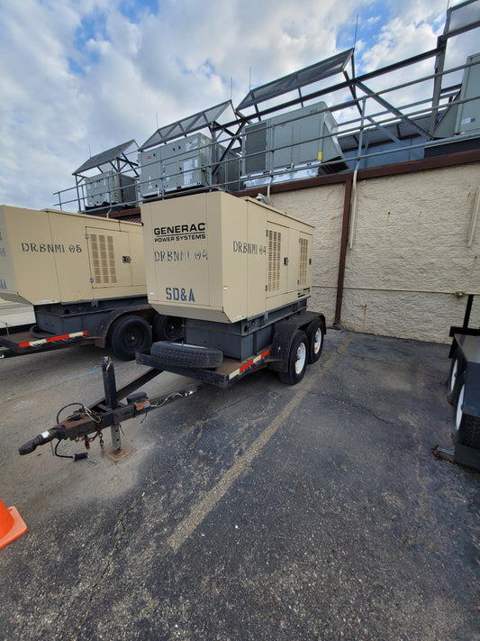 Generac 50kW Diesel Generator Daewoo SD050 1/3PH 292Hrs w/ Trailer TESTED w/ VIDEO