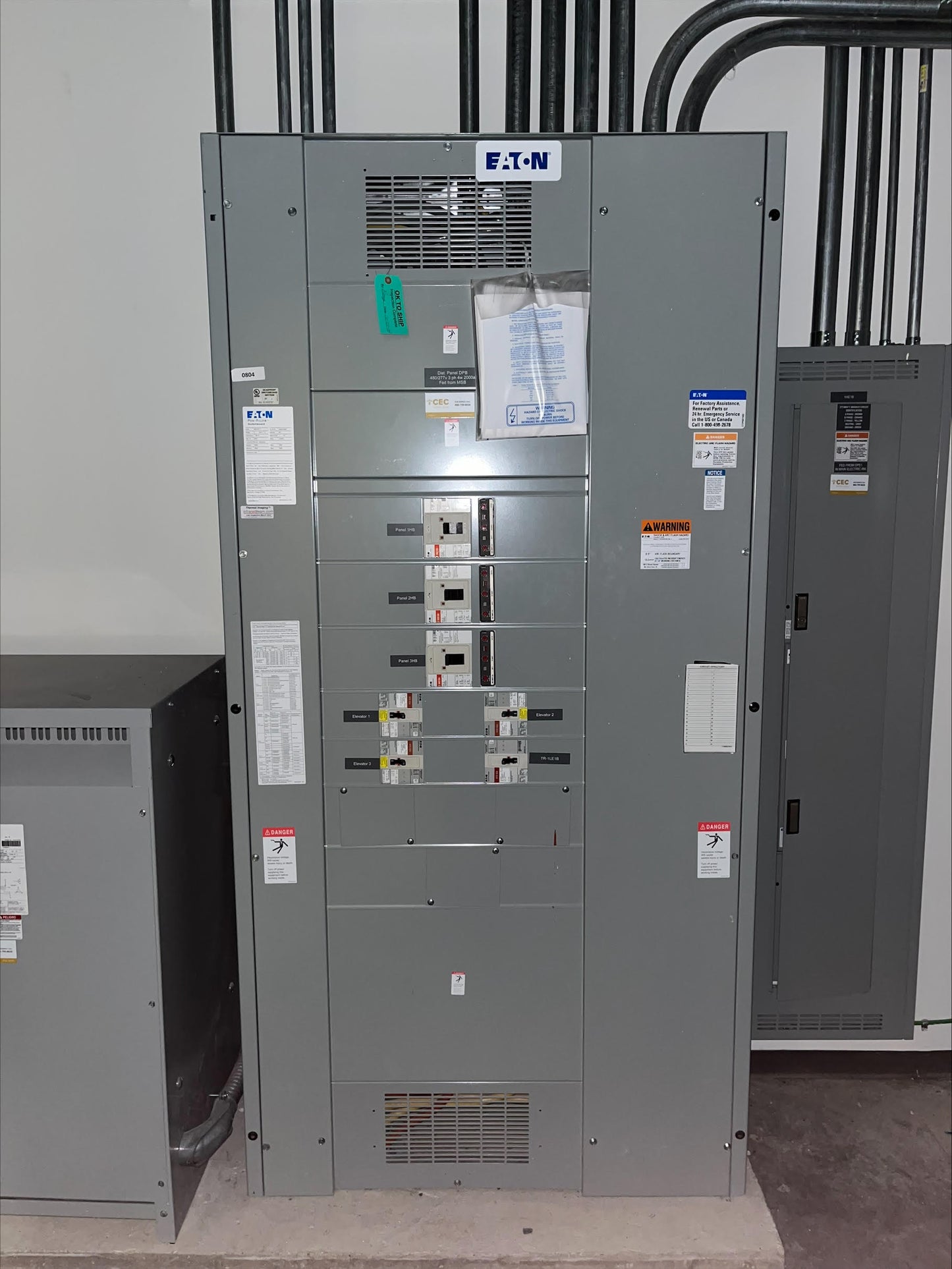 Eaton Pow-R-Line 2000A 480Y/277V 3-Phase 4-Wire Distribution Switchboard Section
