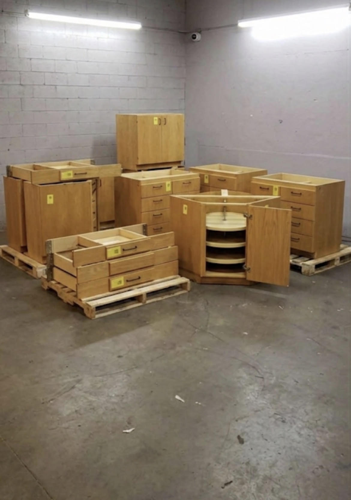 Jamestown 11-Piece Wood Lab Casework Set - Corner Units, Aprons & Drawer Suites