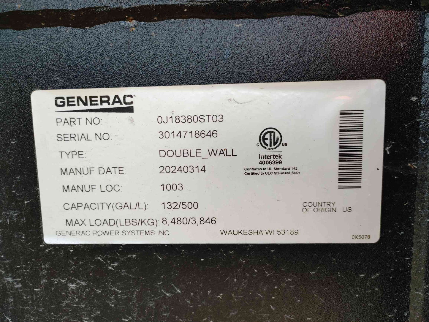 15KW Generac SD15 Diesel Generator 1PH 254Hrs A2400T Engine '16 TESTED (SKU: 112712)