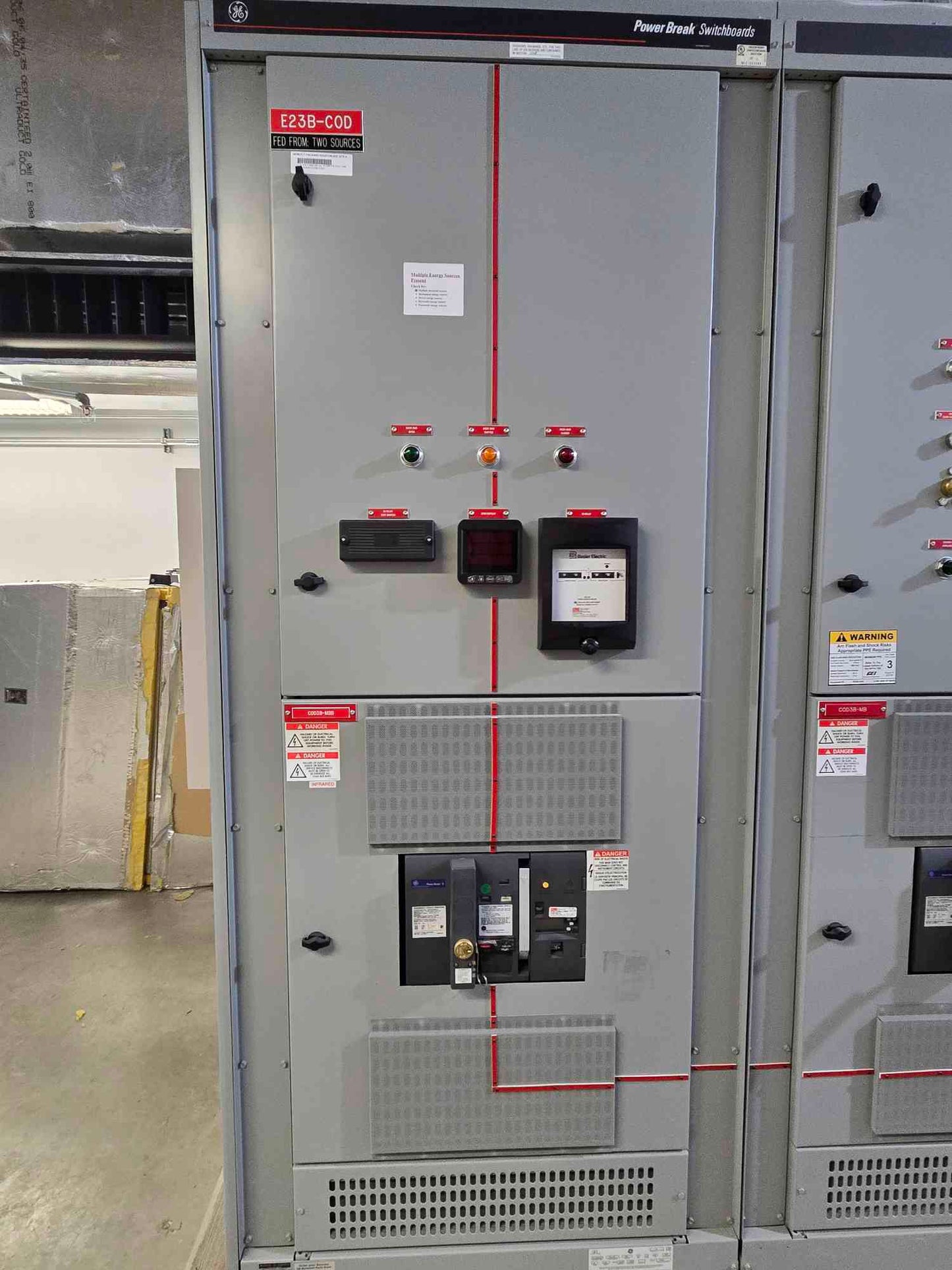 4000A GE Power Break II Switchgear Dual SSD 4000A Main & 14 SHF 800A Sub Feeds Missing Common Bus 5 Sect (SKU: 111826)