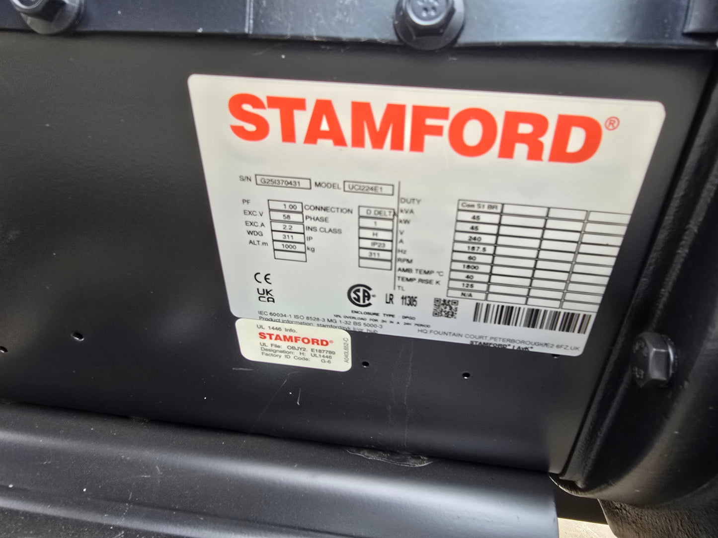 45KW NEW FPT Powered Open Skid Diesel Generator TIER 3
