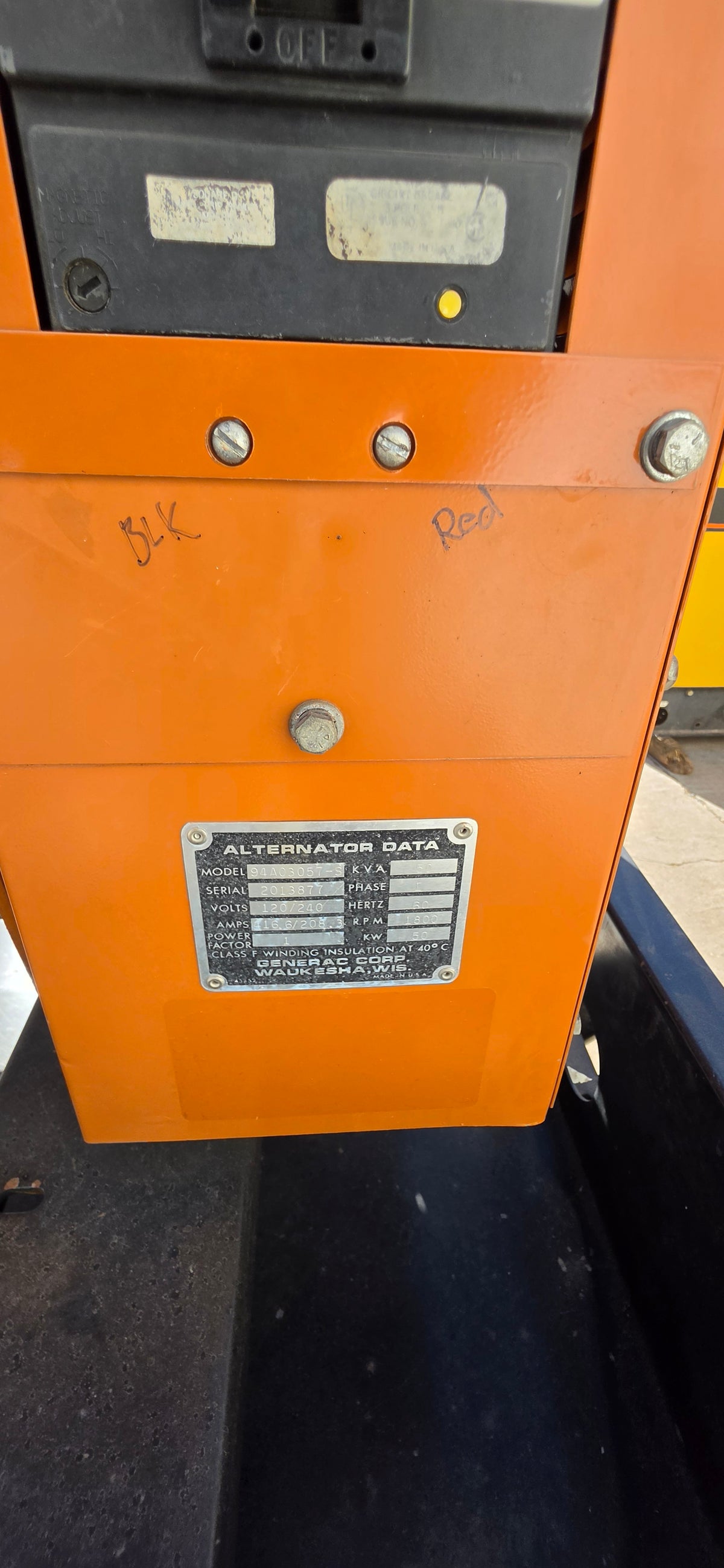 Generac 50kW Diesel Generator 4-Cyl Turbo Engine Sub Base Fuel Tank 869 Hours