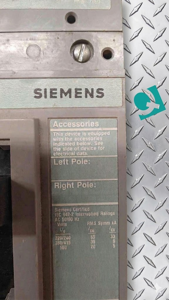 ITE Sentron Series Siemens FD63F250 250A 3POLE 600V (SKU: 110252)