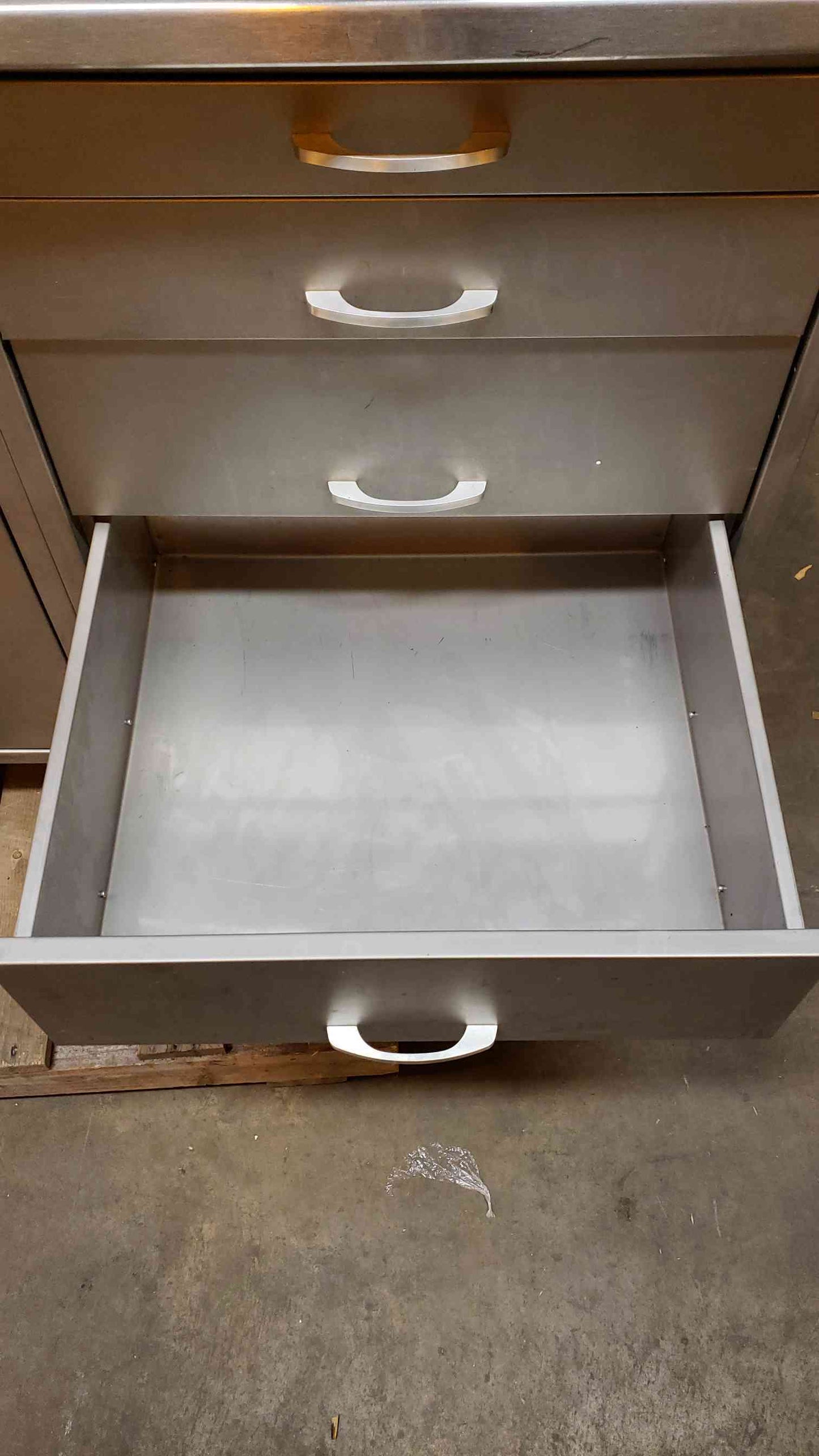 Kewaunee 8' Stainless Steel Lab Casework Sink Bench 2 Faucets Doors & Drawers (3999AA)