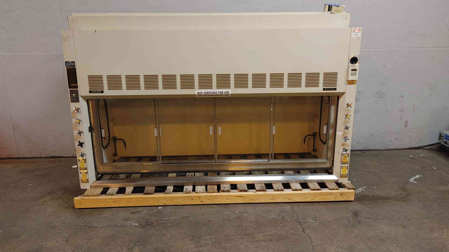 8' Fisher Hamilton SafeAire Chemical Fume Hood Ducted 2-Way Sash & Bench (104410)(104410)