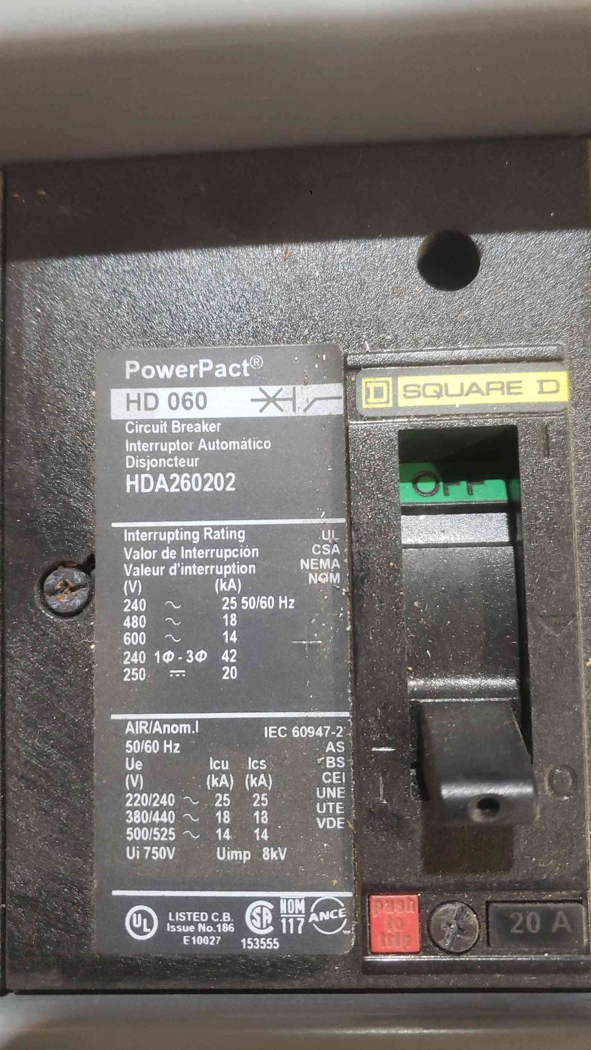 Square D 225A 208/250/250V Max 3W Panelboard 11 Breakers (SKU: 112537)