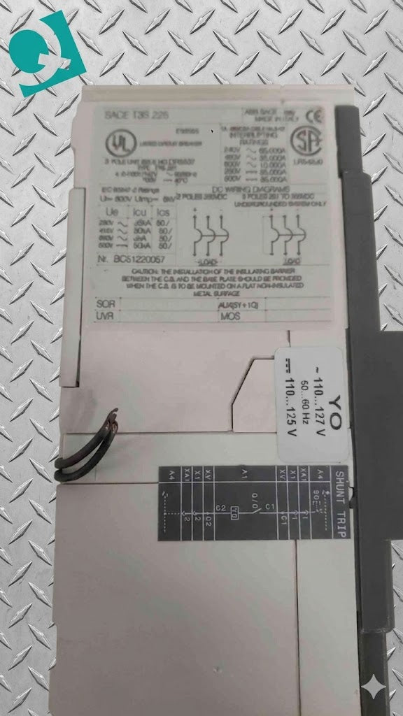 ABB 200A ABB SACE Tmax T3S 225 3 Pole Breaker (SKU: 111874)
