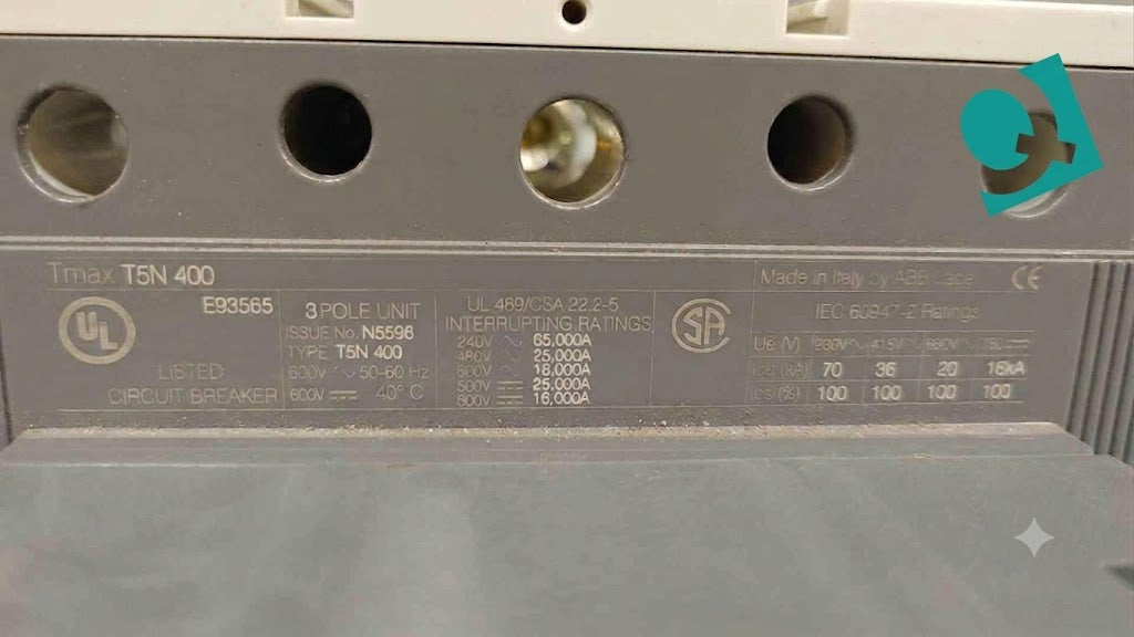 ABB Circuit Breaker 3 Pole 600VAC 400A T5N400(104046)