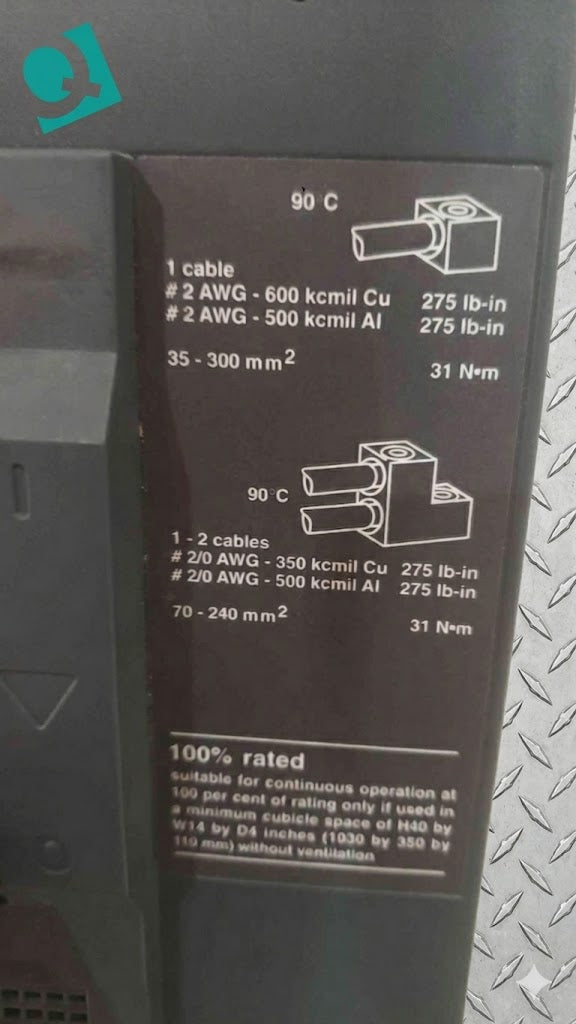 Merlin Gerin 160/400A 600V Breaker NSJ400 H UIB trip unit(SKU: 111871)
