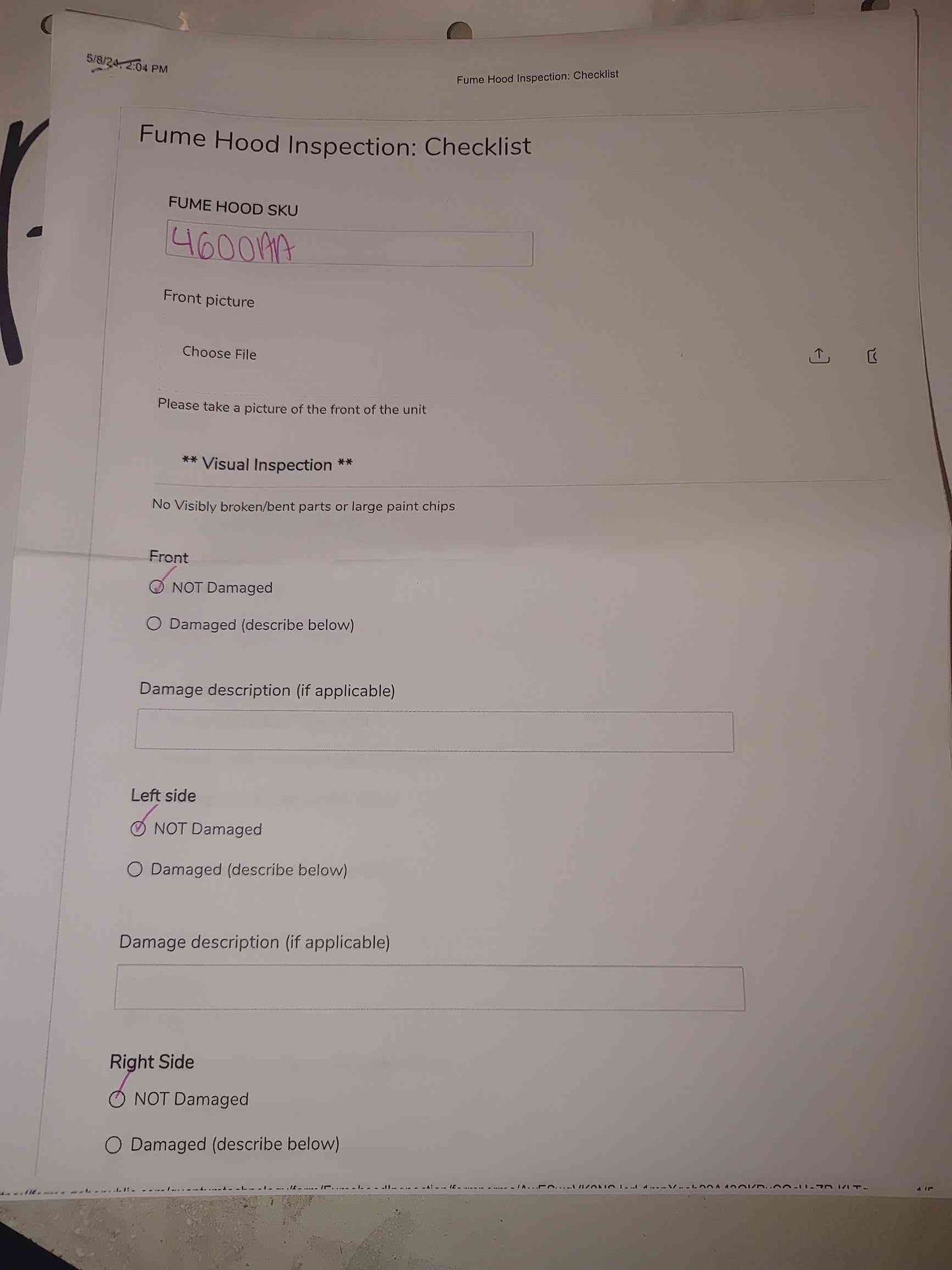 NUAIRE 4'6" Class II Type A/B3 Biosafety Cabinet Fume Hood (SKU: 4600AA)(4600AA)