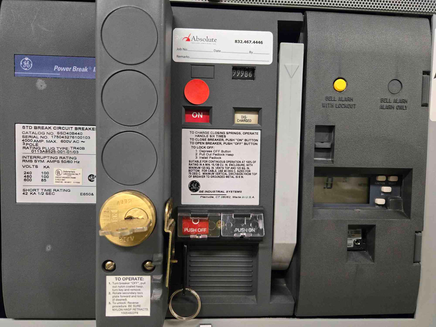 4000A GE Power Break Switchboard Switchgear Dual SSD 4000A Main & 14 SHF 800A Sub Feeds (107637)