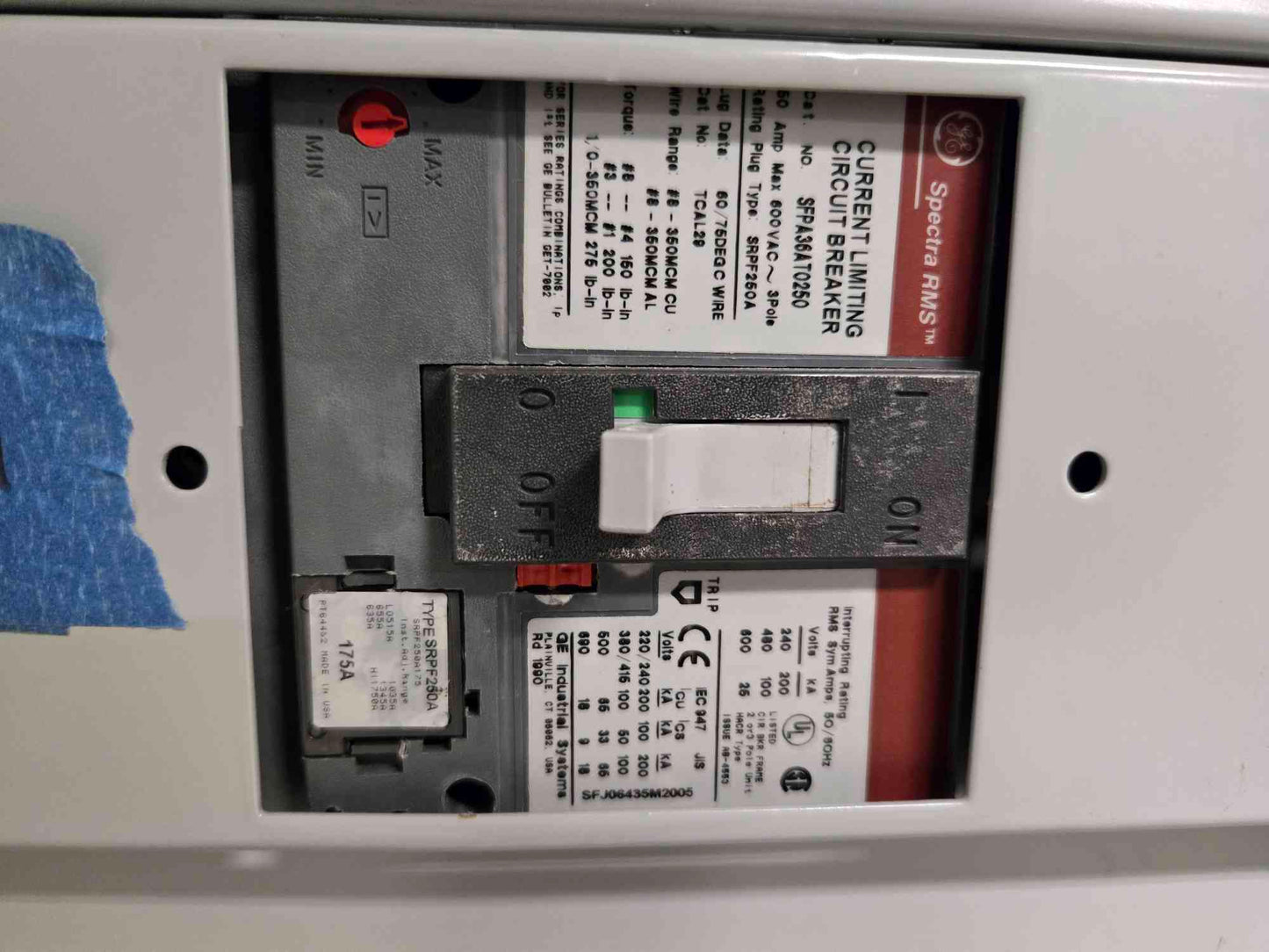 GE Spectra Series 480V Power Panel Board W/ 800A Main & 175A Dist (SKU: 107726)