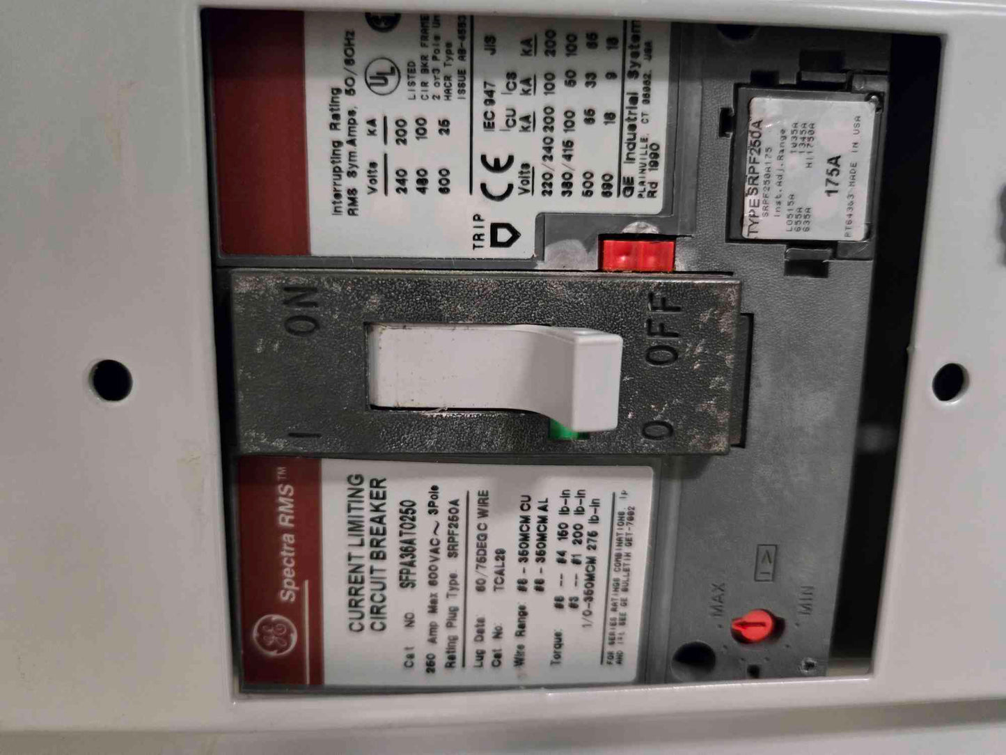 GE Spectra Series 480V Power Panel Board W/ 800A Main & 175A Dist (SKU: 107726)