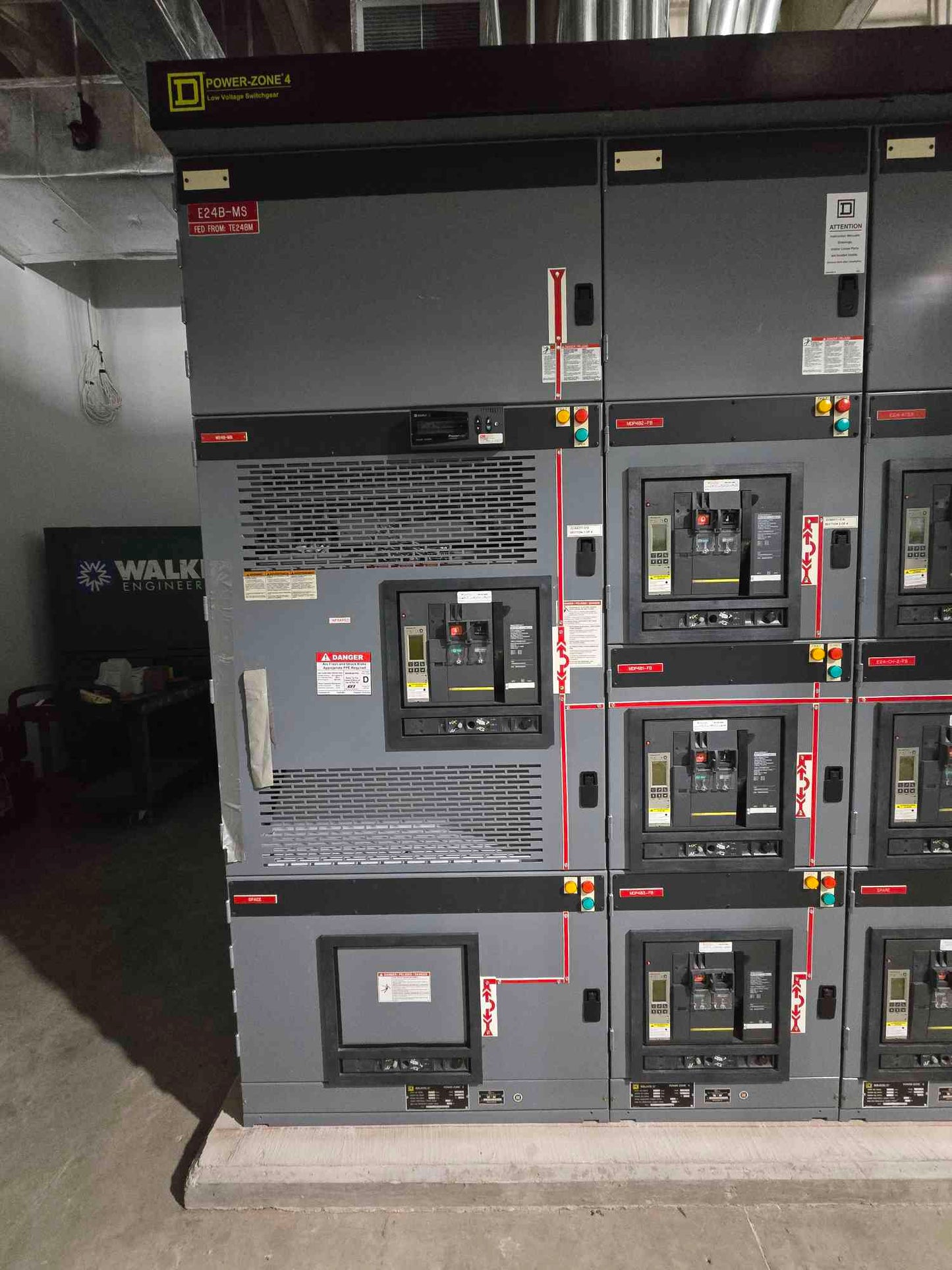 Square D Power-Zone 4 Switchgear 4000A Main & 8x NW16H2 1600A Breakers (109355)