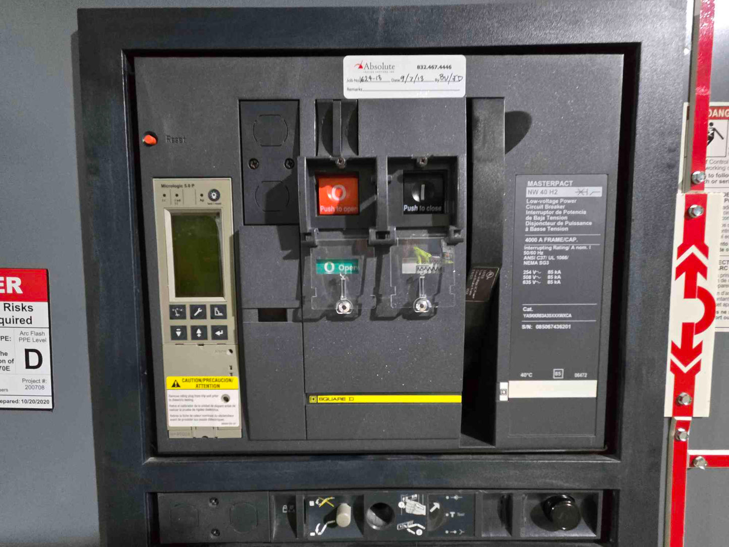 Square D Power-Zone 4 Switchgear 4000A Main & 8x NW16H2 1600A Breakers (109355)