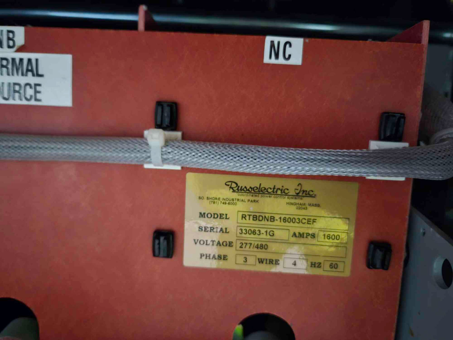 1600A Russeectric 277/480v ATS RTBDNB-16003CEF (107663)