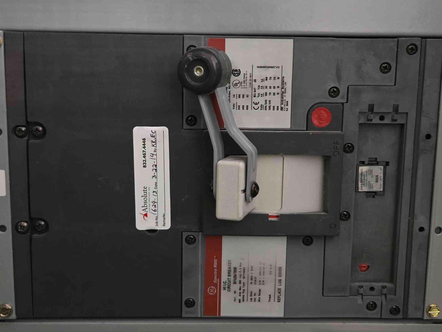 800A GE Spectra Panelboard w/ Main, Meter, 3 Breaker Distribution SFPA36AT0250 (107810)