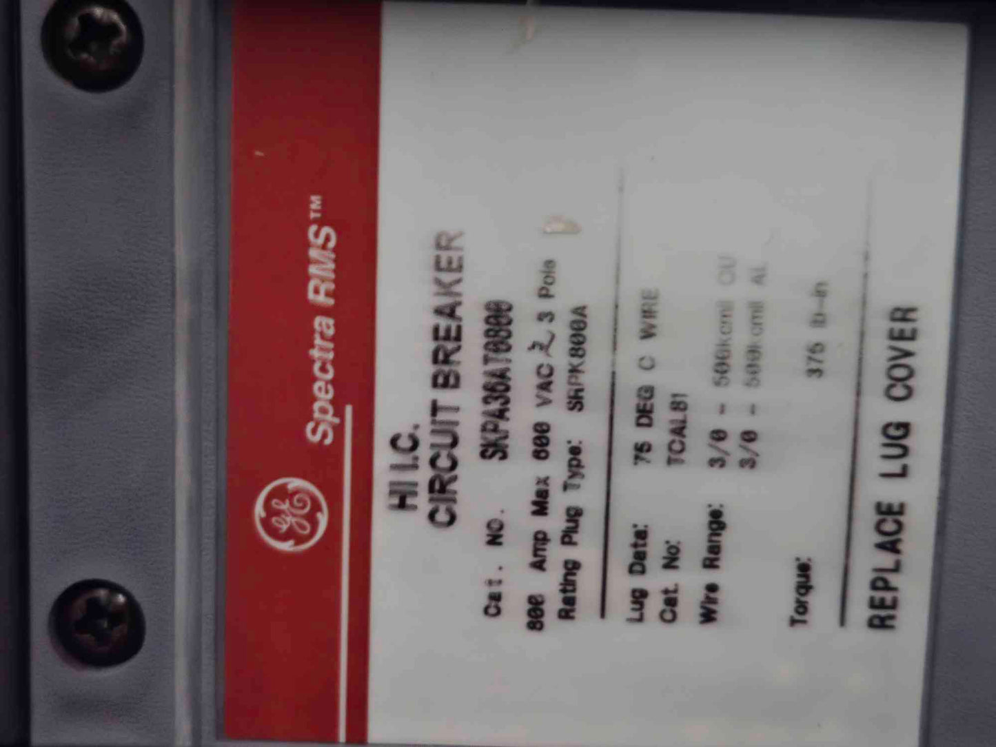 800A GE Spectra Panelboard w/ Main, Meter, 3 Breaker Distribution SFPA36AT0250 (107810)