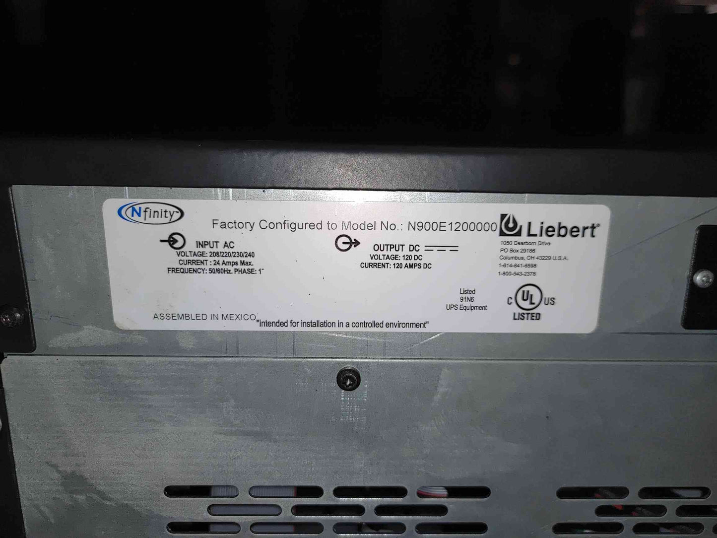 Liebert Nfinity Extended Battery Cabinet N900E1200000