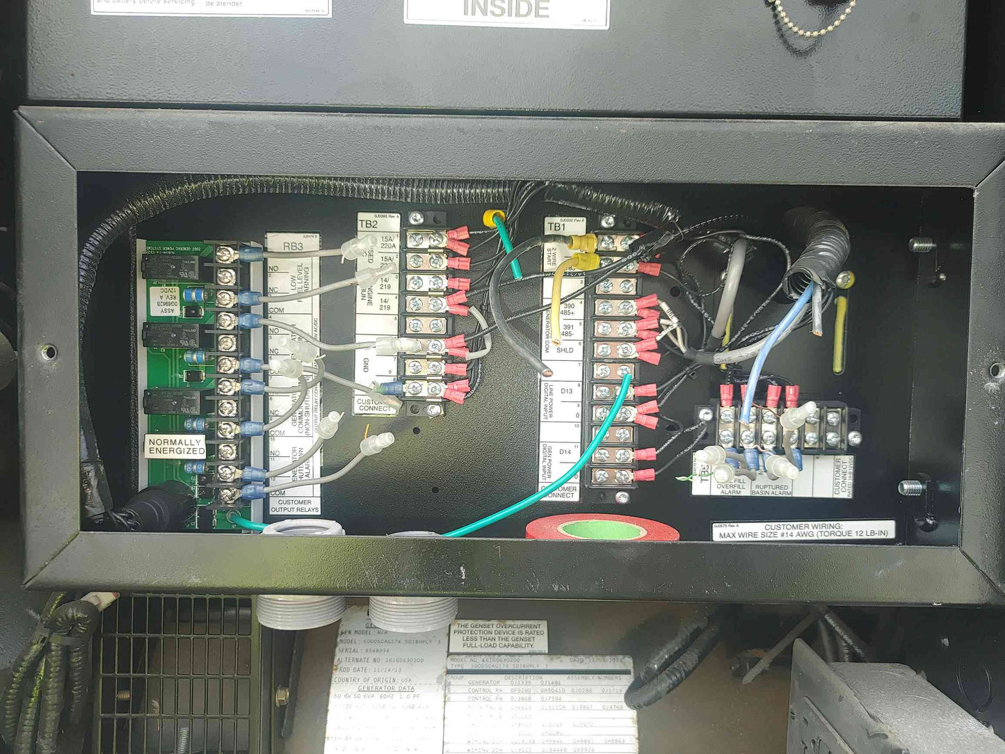 AS IS 50KW Generac 1PH Diesel Generator SD0050 378.2Hrs 2.4L FPT '13 (SKU: 110723)