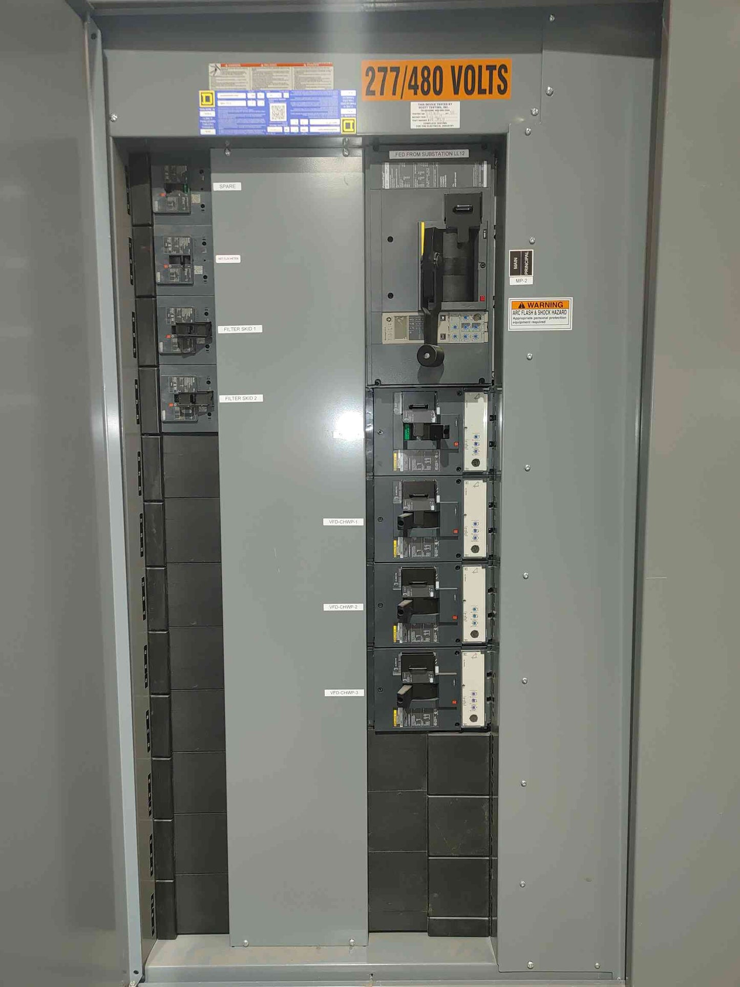 1000A Square-D HCR-U I-Line Panelboard 480/277 3PH 8 Breakers & Main (SKU: 111331)