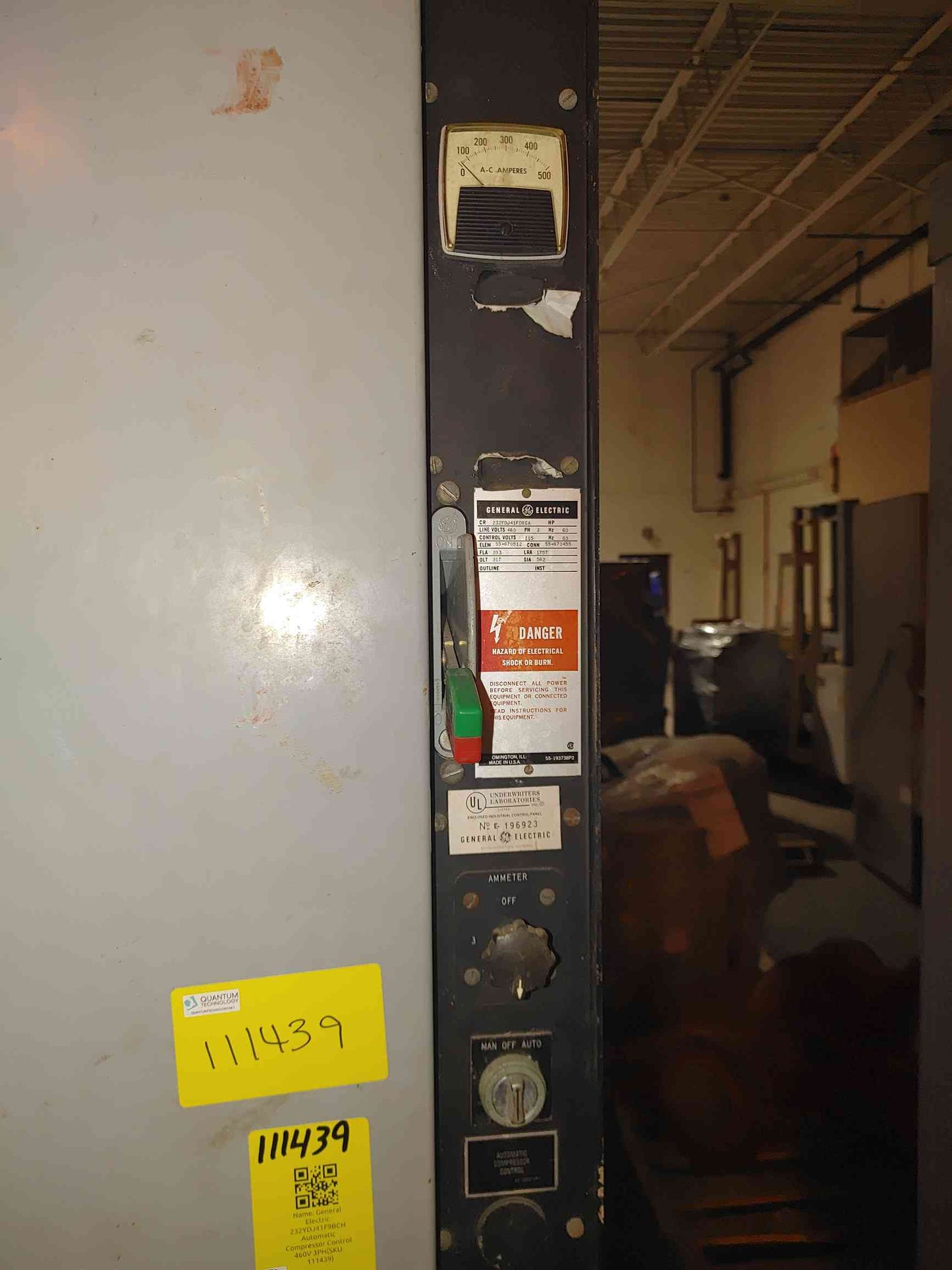 GE 232YDJ41F9BCH Automatic Compressor Control 460V 3PH 400A Breaker & Relays (SKU: 111439)