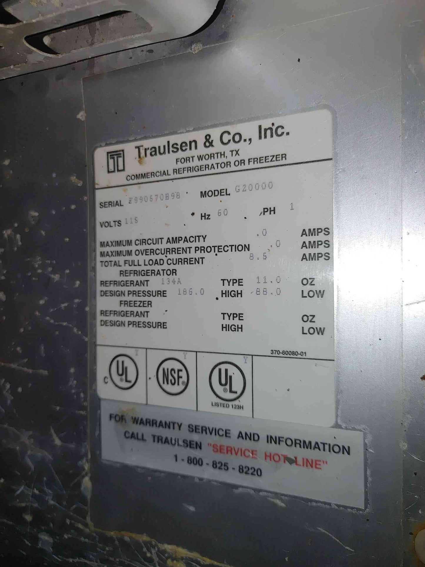Traulsen & Co. Commercial Refrigerator / Freezer, Model G20000(SKU: 111450)