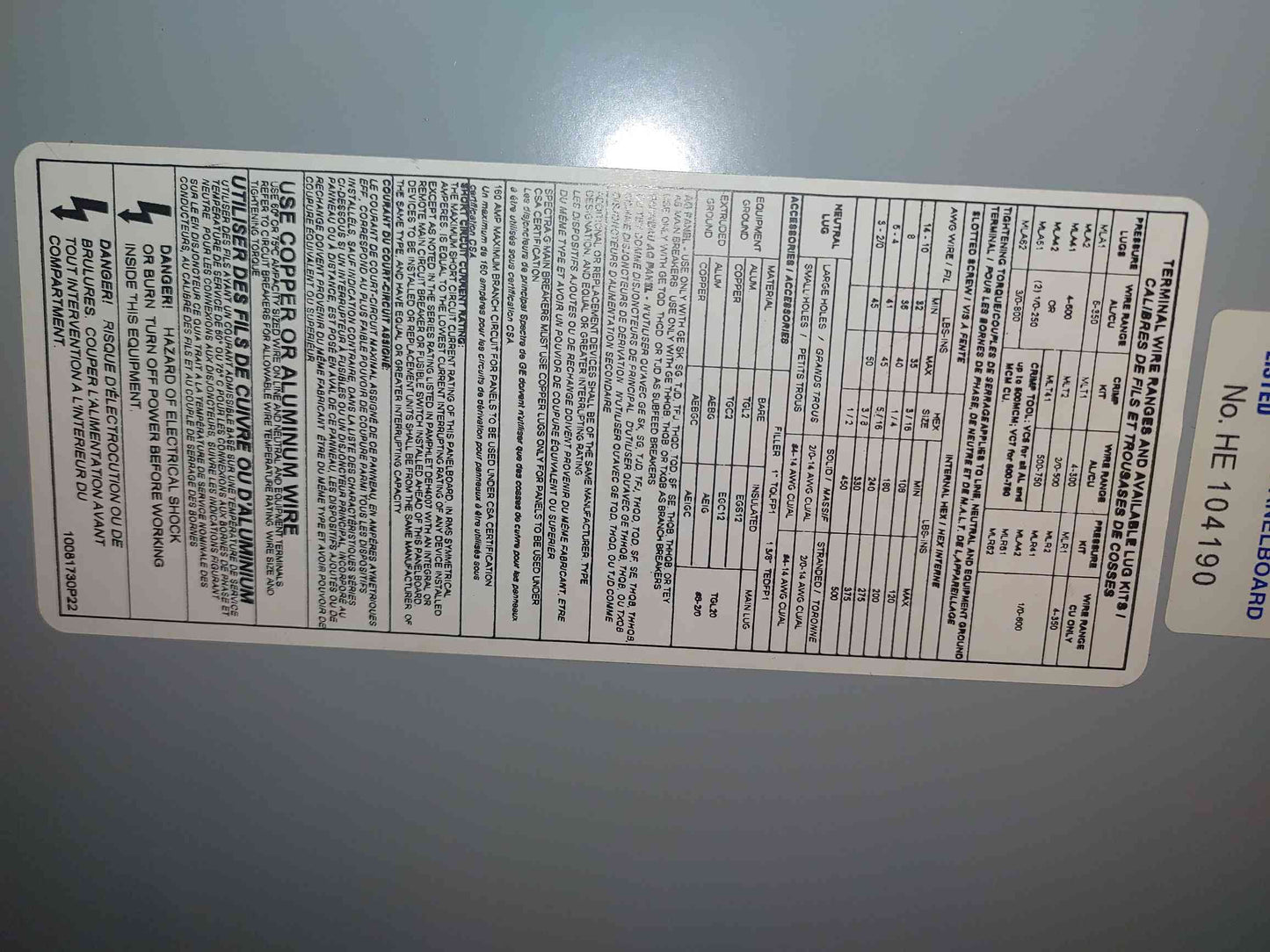 GE A Series Panelboard AF37SD 225A 208v (SKU: 112479)