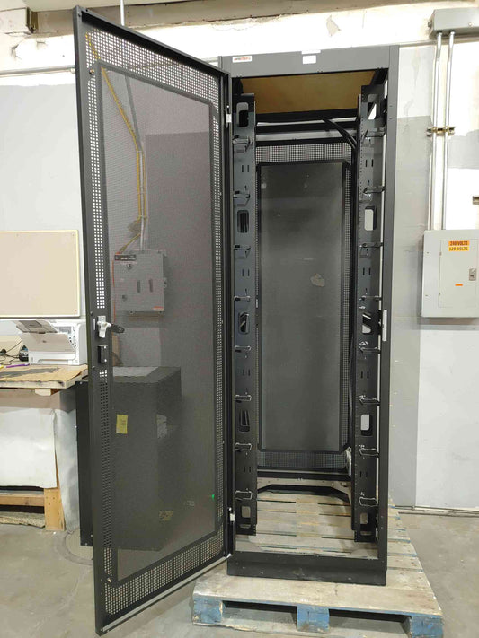 42U APW Black Server Rack Cabinet  Front / Back Mesh Doors (108544)